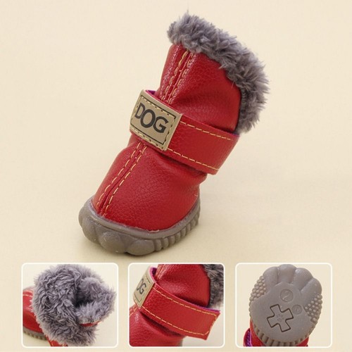 Botas impermeables para nieve para mascotas cálidas invierno mascotas perros zapatos para 4 piezas/juego invierno - Imagen 3 de 17