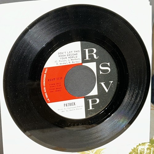 EX •45 Patrick RSVP 1119 Don't Let this Room Become your World Picture Sleeve 7” - Picture 2 of 5