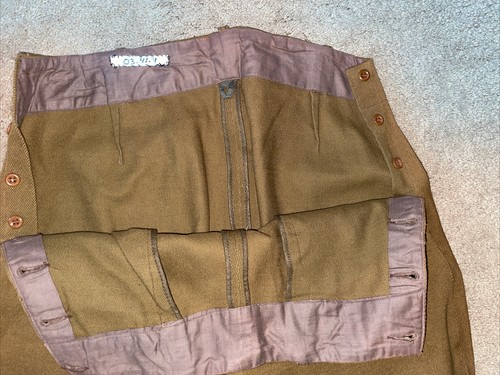Vtg 1930s Wool Whipcord Riding Brown Pants WWI Military Breeches Calvary Antique - Picture 8 of 12