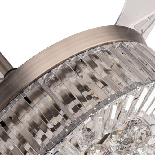 Crystal Ceiling Fan Light Chandelier Ceiling Fandelier Fanlamp with Remote - Picture 18 of 23