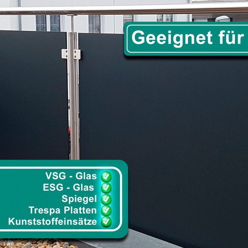 GLASHALTER EDELSTAHL Glasklemme Geländer Edelstahl V2A Glasklemmhalter ROSTFREI - Picture 3 of 21