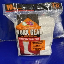10XMens White Mid Calf Tube Socks 6-12 Fruit of the Loom Heavy Duty Work Gear