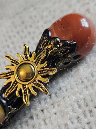 Handgefertigter roter Jaspis Kristall Zauberstab Cosplay Naturstein Handarbeit Zepter - Bild 8 von 12