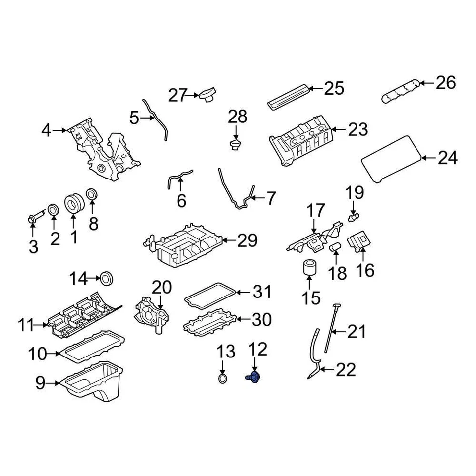 For Ford F-450 Super Duty 1999-2005 Ford F75Z6730BA Engine Oil Drain Plug Foto 3 de 4