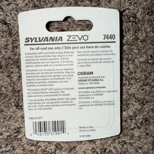SYLVANIA - 7440 T20 ZEVO LED White Bulb - Bright LED Bulb (Contains 2 Bulbs) - Picture 6 of 6
