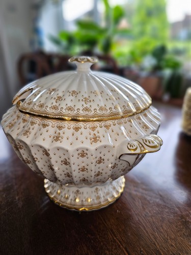 Spode Fleur De Lys Gold Suppenterrine mit Deckel Y8063 - Bild 2 von 4