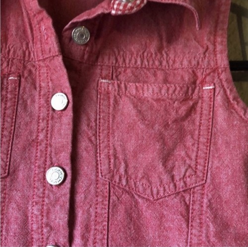 Cherokee Dress Girls Y2K Dark Pink Button Sleeveless Dress XS 4/5 Preppy Casual - Picture 7 of 11