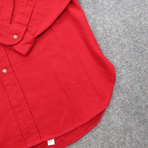 Vintage Pendleton Shirt Mens Large Red Wool Suede Elbow Patches Hunting USA 80s - Picture 3 of 13
