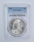 1887 Morgan Silver Dollar MS64 PCGS Blue Label *5653