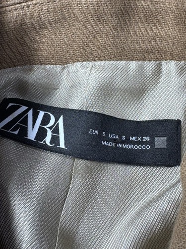 Zara Camel Flap Pocket Blazer Jacket Sz S - Picture 6 of 7