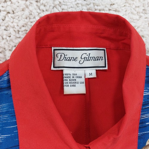 Vintage Diane Gilman Seide Top Reitsport Pferd Western Print Bluse Shirt Medium - Bild 6 von 13