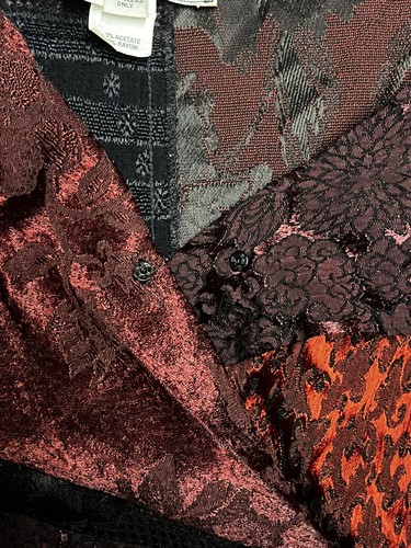 Donna Jessica Maxi Dress 2 Med Art to Wear Patchwork Velvet Jacquard Long Sleeve - Picture 7 of 10