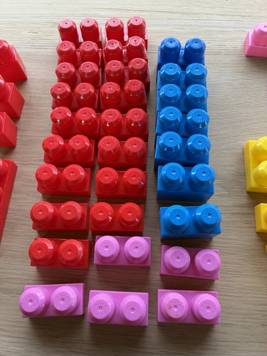 Mega Bloks Stacking Building Variety Colors Shapes Loose Over 50 Girls/Boys - Picture 6 of 7