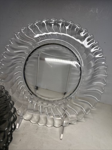 Fostoria Colony Swirl 8 Essteller 9-3/8" Klarglas - Bild 2 von 9