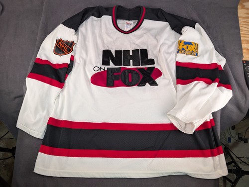 CCM NHL On Fox Sports Hockey Jersey Vintage Mens XL White Red Black #95 - Picture 1 of 18