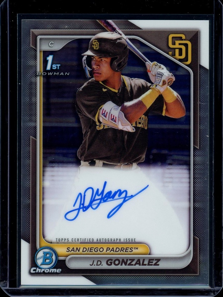 2024 1st Bowman Chrome ~ J.D. Gonzalez ~ #CPA-JGO ~ Auto ~ San Diego Padres