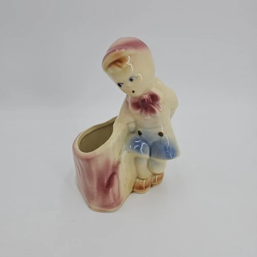 Vtg Shawnee 1950s Ceramic Pottery Planter Succulent Little Boy USA