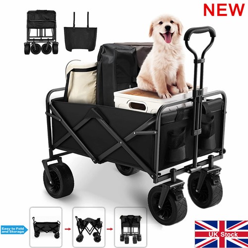 200KG Garden Trolley Heavy Duty Folding Cart Beach Camping Festival Wagon Truck - Picture 2 of 12