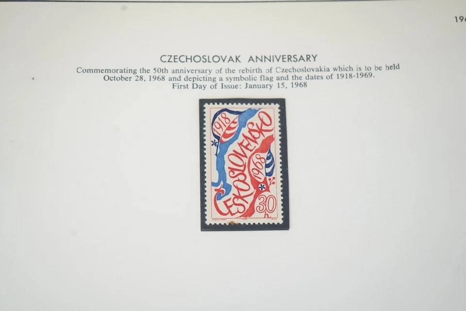 CZECHOSLOVAKIA 1968-1974 MINT COLLECTION OF 350+ STAMPS STORED IN RED ALBUM - Image 2 of 4