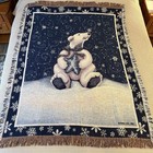 Goodwin Weavers HMK LIC INC Tapestry Polar Bear Blanket Snow Star 47x60 Winter