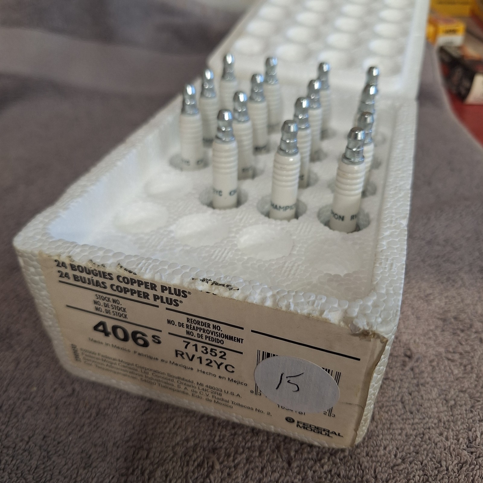 Lot Of 15 Champion RV12YC 406 Spark Plugs Marine Small Engine Snowmobile ATV