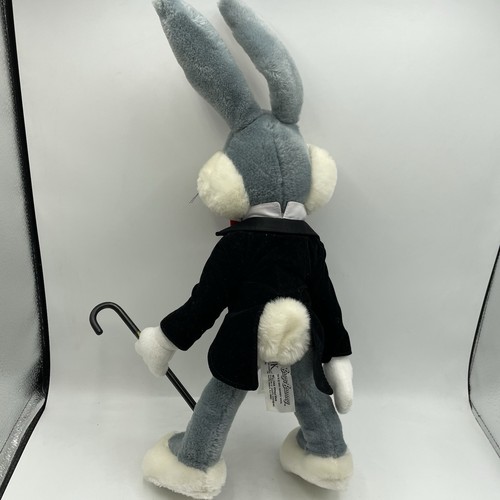 Vintage Bugs Bunny Plush Stuffed Animal Tuxedo Cane Red Bow Tie Cane 24K Co 1993 - Picture 7 of 13