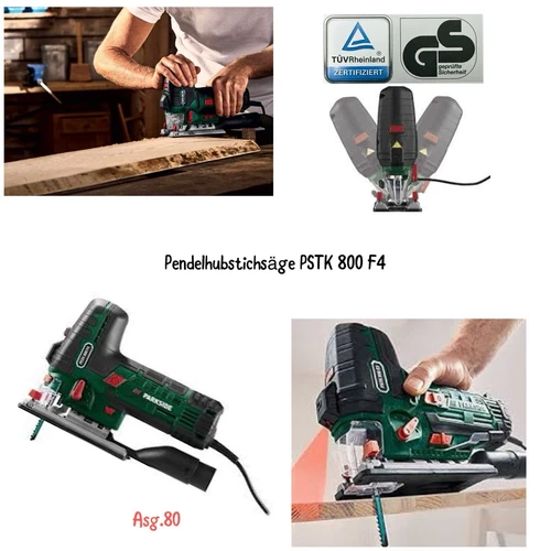 Parkside Pendelhubstichsäge PSTK 800 F4  Pendelhub Stichsäge Laserführung LED