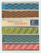 6 Original 1960's Vari-Vue 6" inch Lenticular Flicker Rulers