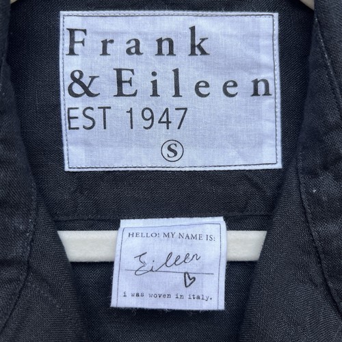 Frank & Eileen Shirt Womens S Black Long Sleeve Button Up 100% Italian Linen - Picture 2 of 8