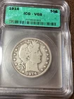 1914 Barber Half Dollar Scarce 124,000 Mintage  ICG VG Grade See My photos!