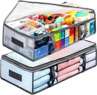 2 Pack Under Bed Storage Containers Bins Humidproof Plastic Underbed Storage Bin