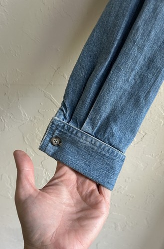 Vintage 90s Old School Denim Button Up Maxi Dress 8 Western Prairie Cottagecore - Picture 5 of 9