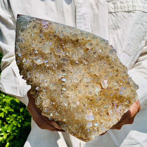 3.39LB Natural Electroplate Cluster Quartz Mineral Specimen Energy healing - Picture 2 of 8