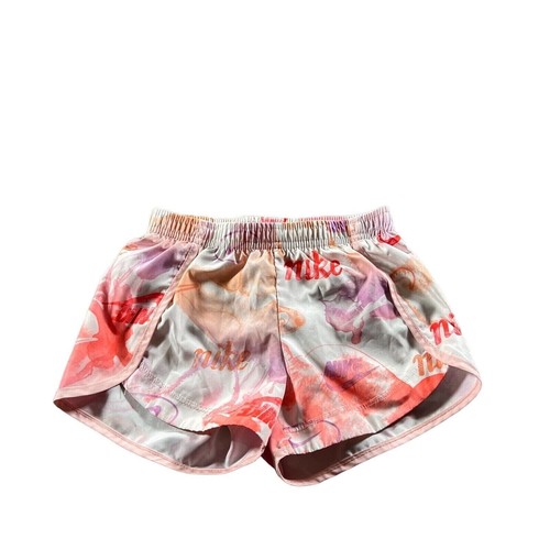 Nike Shorts Youth Girls 4 XS Pink Tempo Spell Out Logo Running Dri-Fit Athletic