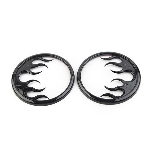 Cubierta de ajuste de parrillas de altavoz Black Flames para Harley Electra Glide 2014-2022 - Imagen 6 de 7