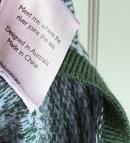 Bul Jumper Sweater Top Knit Size AU 10 /US 6 Merino Wool Blend BLUE GREEN COLOUR - Picture 6 of 12