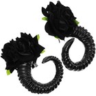 1 Pair of Women Barrette Gothic Cosplay Hair Accessories Sheep Horn Rose Flower