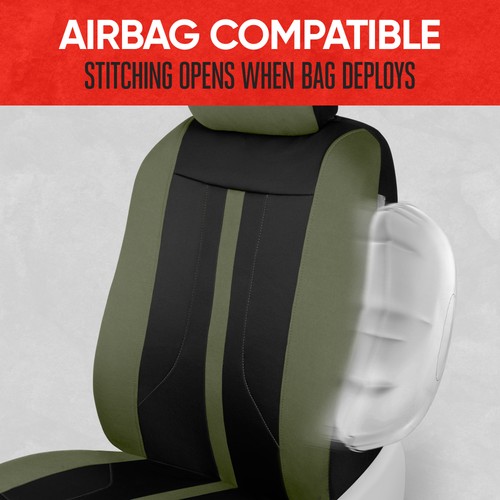 Motor Trend Green Cloth Car Seat Covers for Front Seats – Premium Automotive ... - Picture 3 of 7