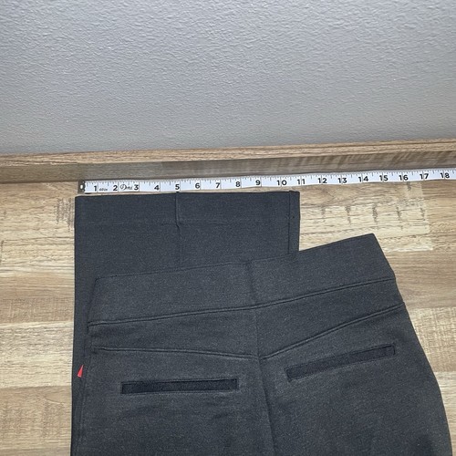 Spanx High Rise Perfect Pant Black Seamed Pleated Flared Wide Leg New Grey 32" - Picture 7 of 8