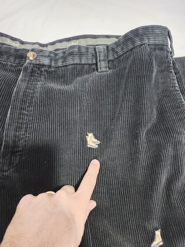 Pantalones de pana negros LL Bean para hombre 46 botas de pato bordadas AOP ajuste clásico - Imagen 4 de 10