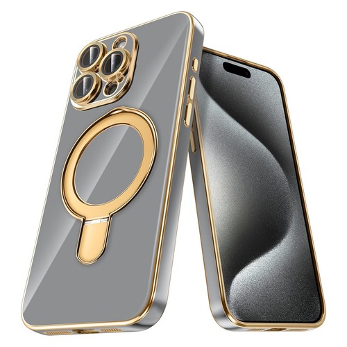 For iPhone 17 16 15 14 13 12 Pro Max Shockproof Plating Ring Stand Mag Safe Case - Picture 23 of 61