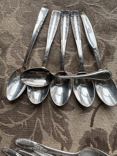 Vtg Mixed Lot Silverplate Demitasse Coffee Spoons, 12 Spoons Variety of Patterns - Picture 14 of 19
