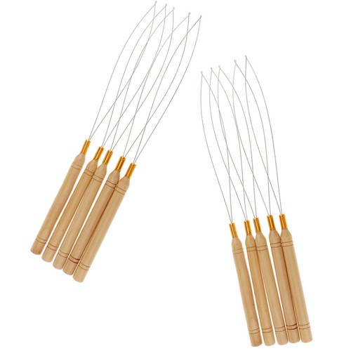 10 Piezas Peluca Ganchillo Extensión de Cabello Herramienta de Cuentas Lazo Aguja Enhebrador - Imagen 11 de 12