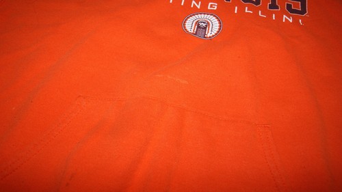 ILLINOIS FIGHTING ILLINI CHIEF ILLINIWEK Orange Hoodie XL Sweatshirt Fleckig - Bild 9 von 11