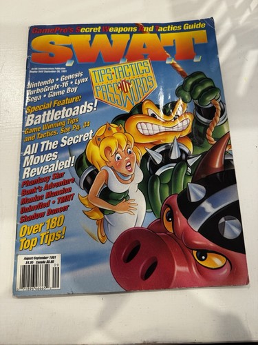 Gamepro, S.w.a.t. Magazine (Aug/Sept, 1991) Battletoads Cover, Nintendo, Genesis - Bild 1 von 6
