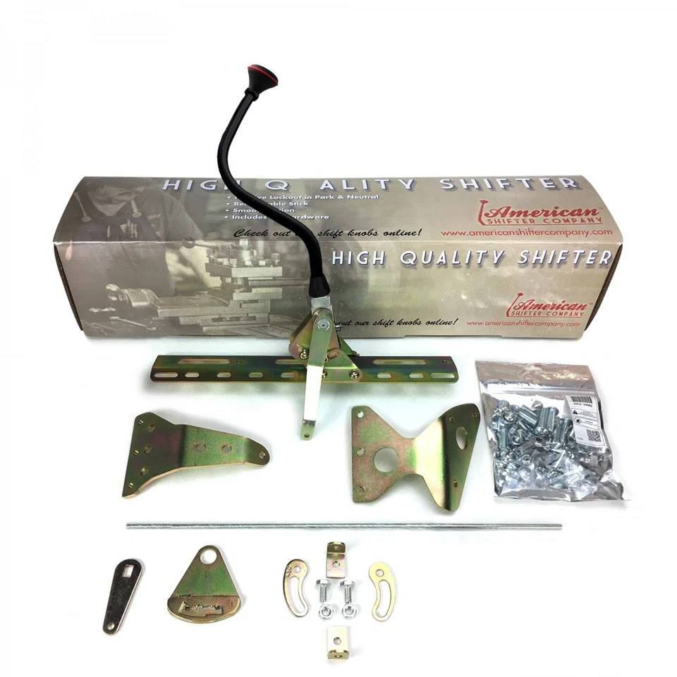 Push Button Transmission Shifter Kit w/ 16 Black Bench Arm for GM TH400 - Image 2 of 4