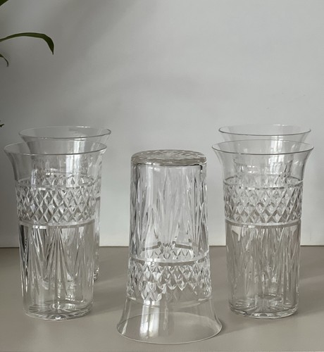 Set of 6 Vintage Crystal Juice Glasses Water Glasses Water Glass Diamond Cut - Picture 9 of 10