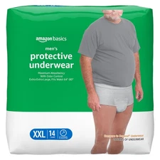 Amazon Basics Men's Incontinence Underwear, Max Absorb, XXL, 14 Ct - FAST SHIP