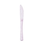 Clear Blush Glittered Dinner Knives Set Disposable Tableware Wedding Party