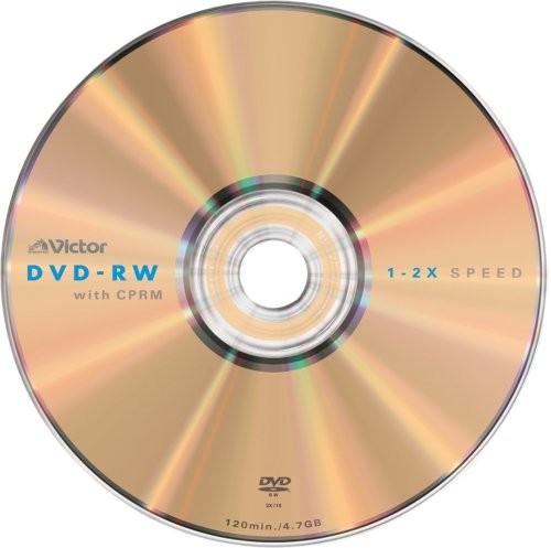 Victor Digital Recordable DVD-RW 2x Speed Gold Discs, 10-Pack [VD-W120R10] - Picture 2 of 4